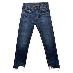 R13 Jeans Womens Boy Straight Mid-Rise Jeans Howell Indigo Blue Stretch Size 26